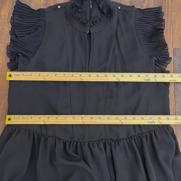 Kate Spade Bakery Dot Devore Dress Layered Ruffles Soft Romantic Size 12 Black - Picture 13 of 16